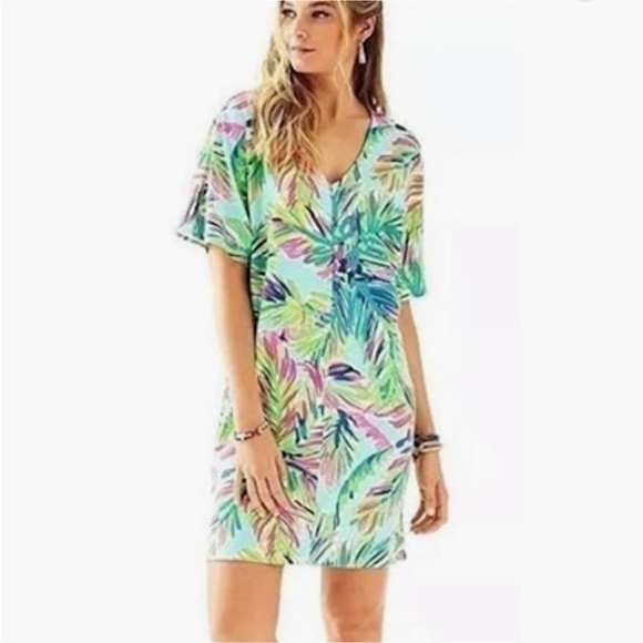 Lilly Pulitzer Multi Color Island Time Lindley Caftan Dress - Picture 2 of 10